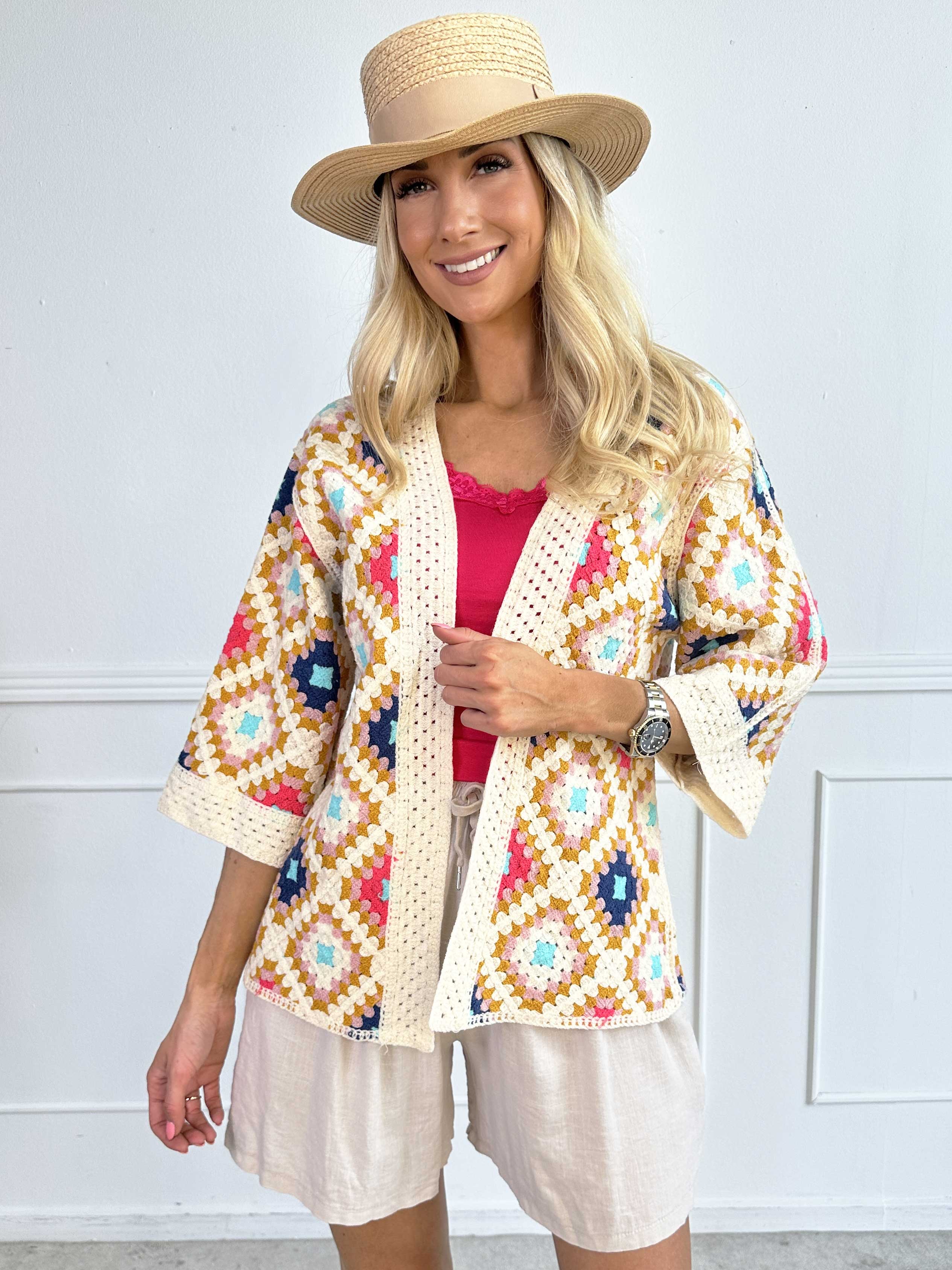 Danae - Flerfarvet cardigan i bomuld